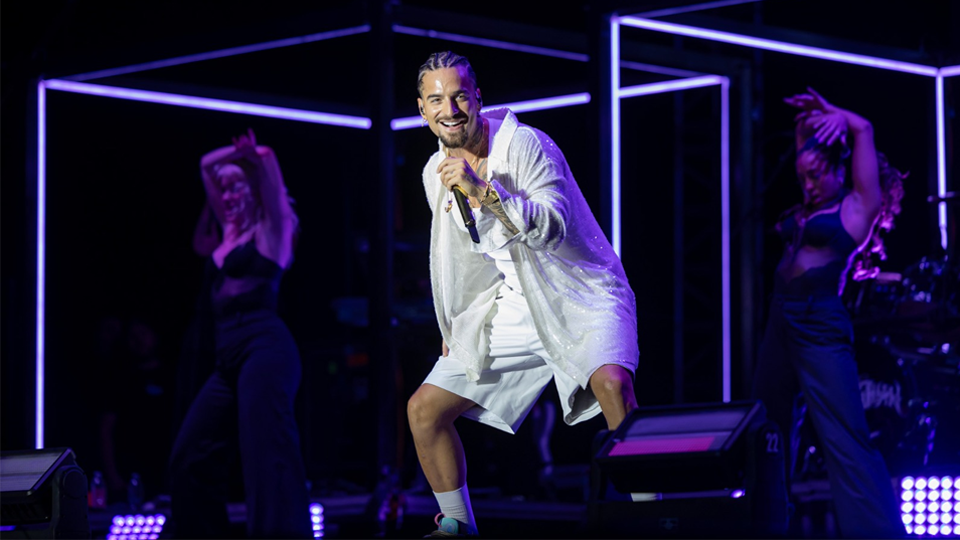 Maluma en el cierre del carnaval en Cozumel