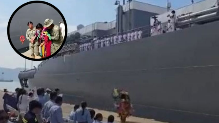Video | Bailarina cae al mar durante despedida de buques japoneses en Acapulco
