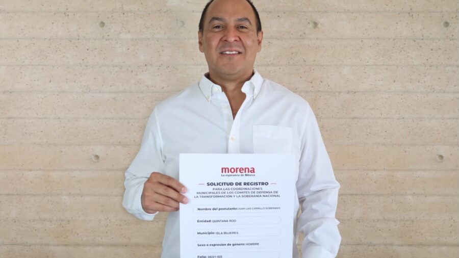 Diputado Juan Carrillo se inscribe para coordinar la Defensa de la Transformación en Isla Mujeres